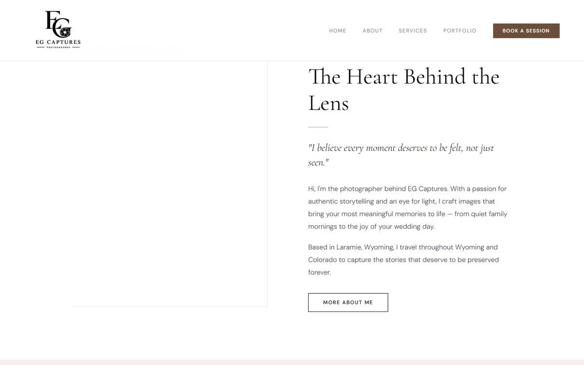 EG Captures website section