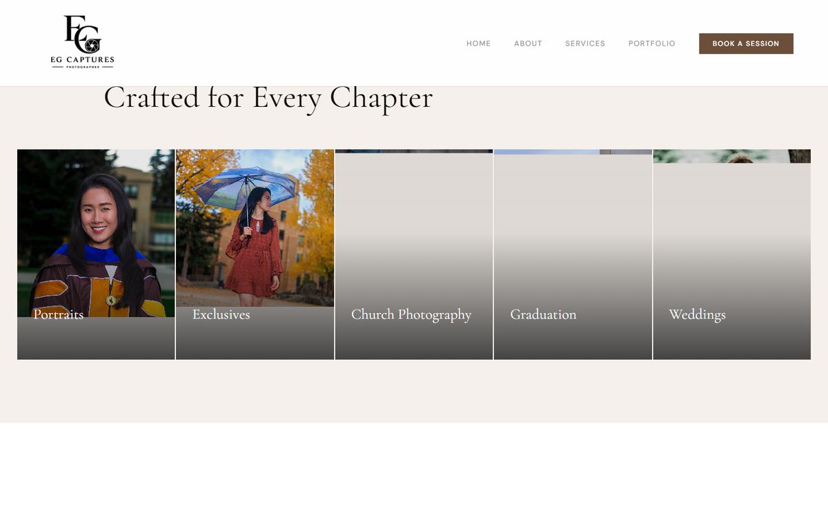 EG Captures website section