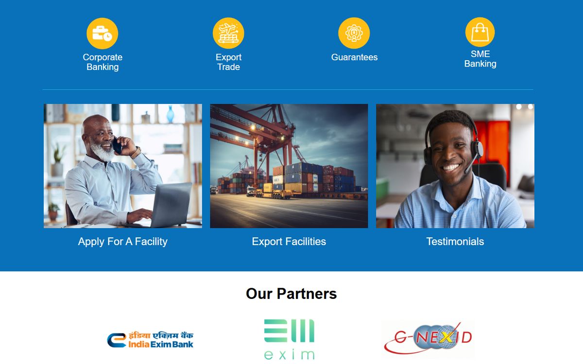 Ghana EXIM Bank website section