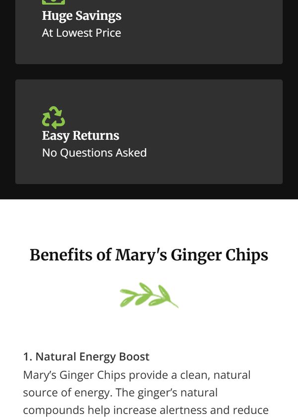 Mary's Ginger Chips on mobile
