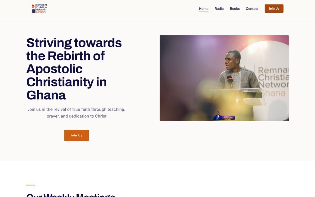 Remnant Christian Network Ghana project by TinTin Technologies